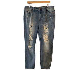 NWT Judy Blue Los Angeles Womens 15/32 Ripped Boyfriend Jeans Hi Rise JB82170LT
